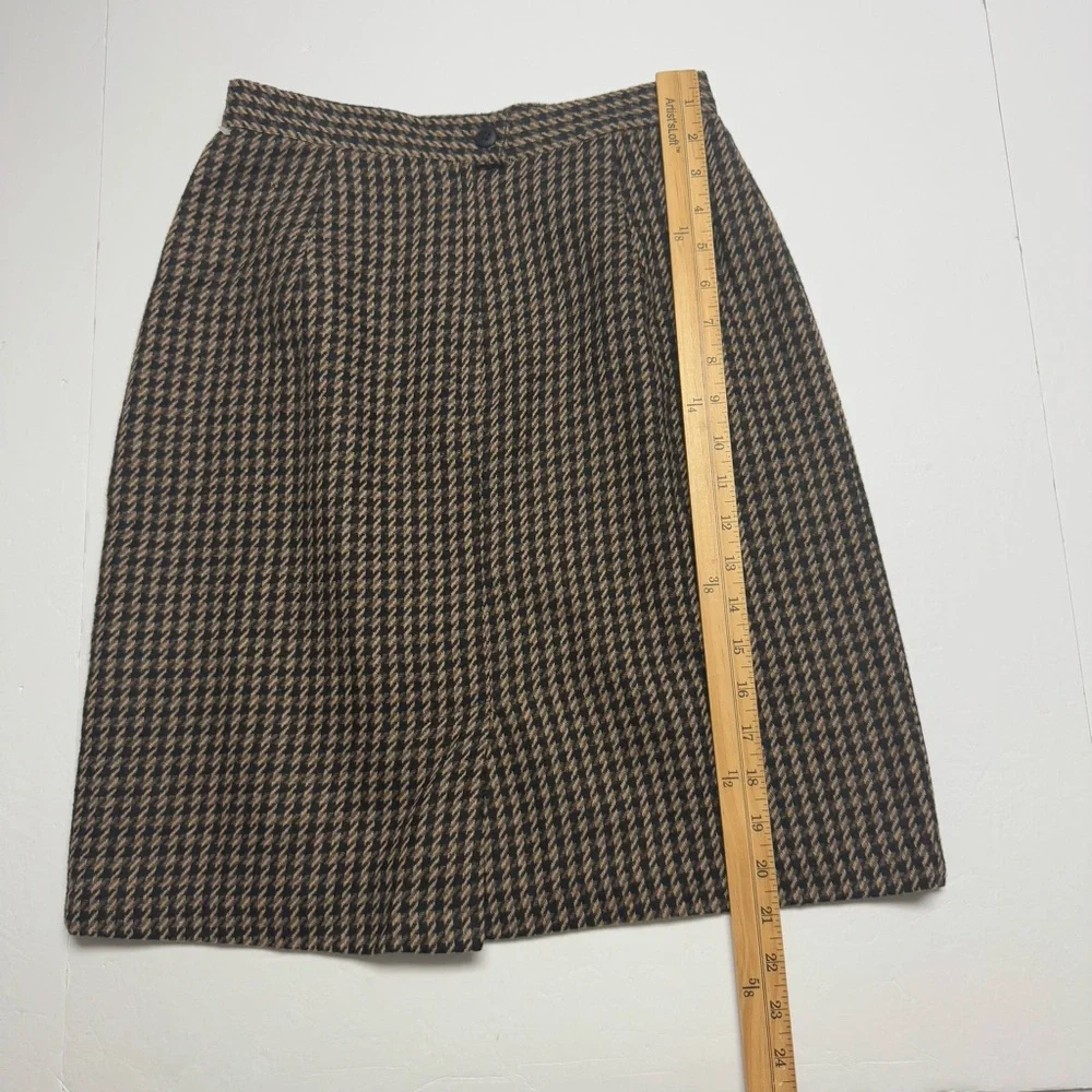 Vintage BRIGGS NY Fully Lined Wool Blend Brown Pencil Skirt Size: 8P Made In USA - Picture 11 of 12